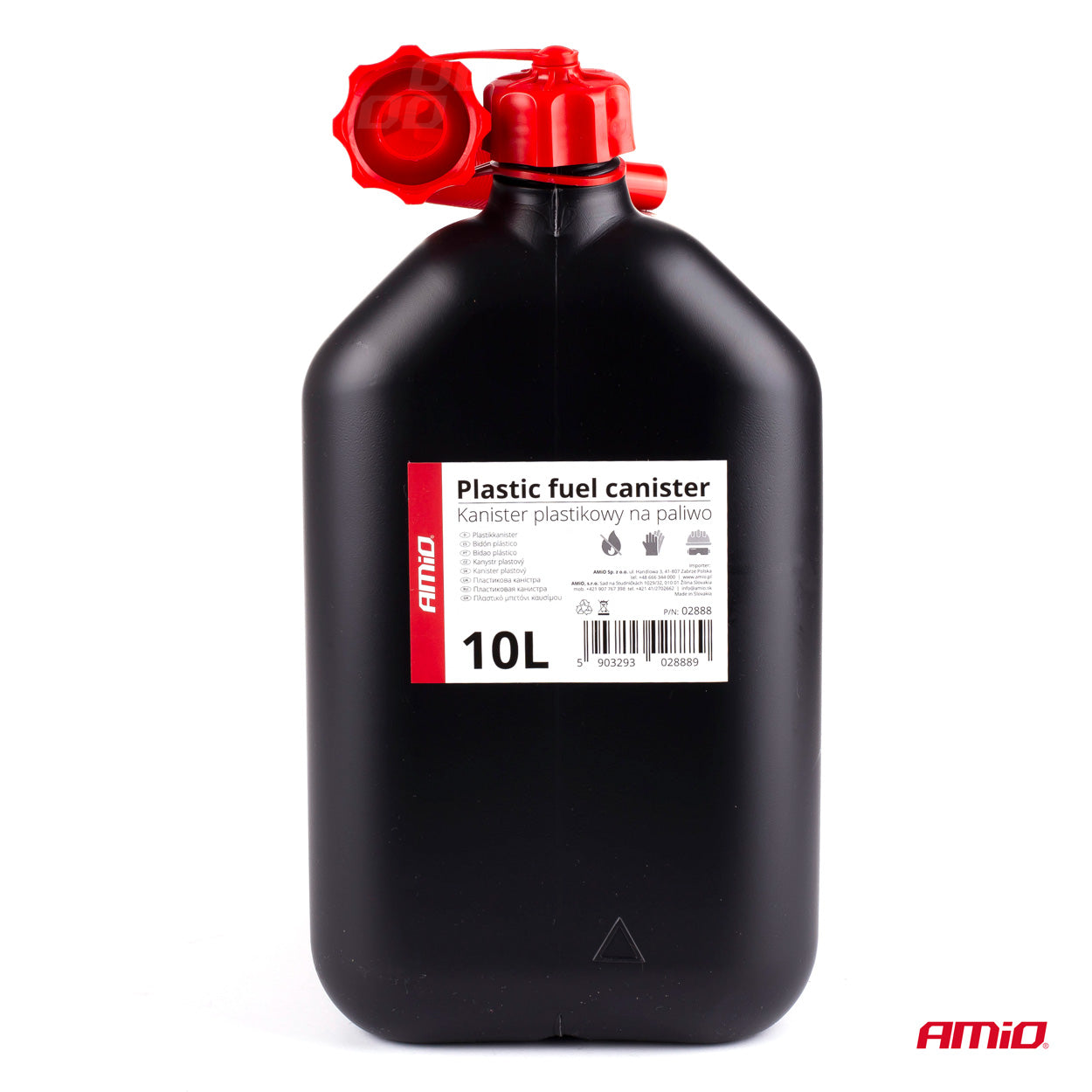 Schwarzer Kunststoff-Kraftstoffkanister 10 Liter