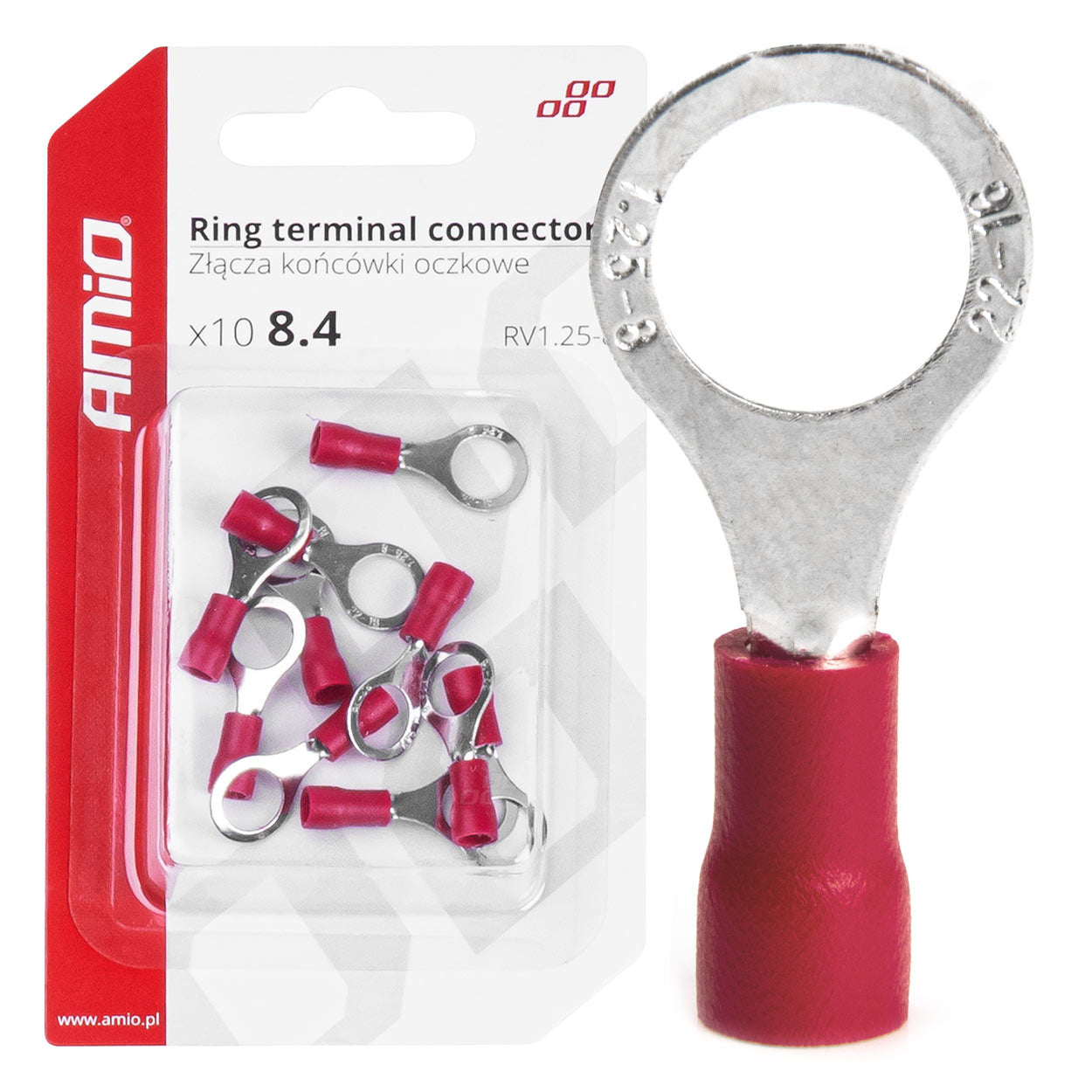 Ringterminaler RV 1,25-8 i sæt med 10 stk.