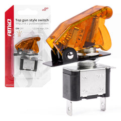 Vippeswitch med orange lys til 12/24 V