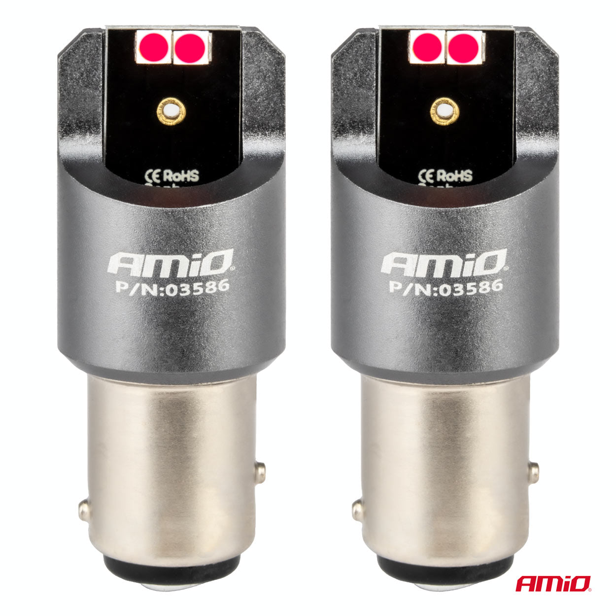 Rød BAY15D P21/5W LED-pære med 4 x 3030 SMD