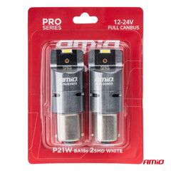 Pakke med LED-pærer til BA15S P21W 12/24 V