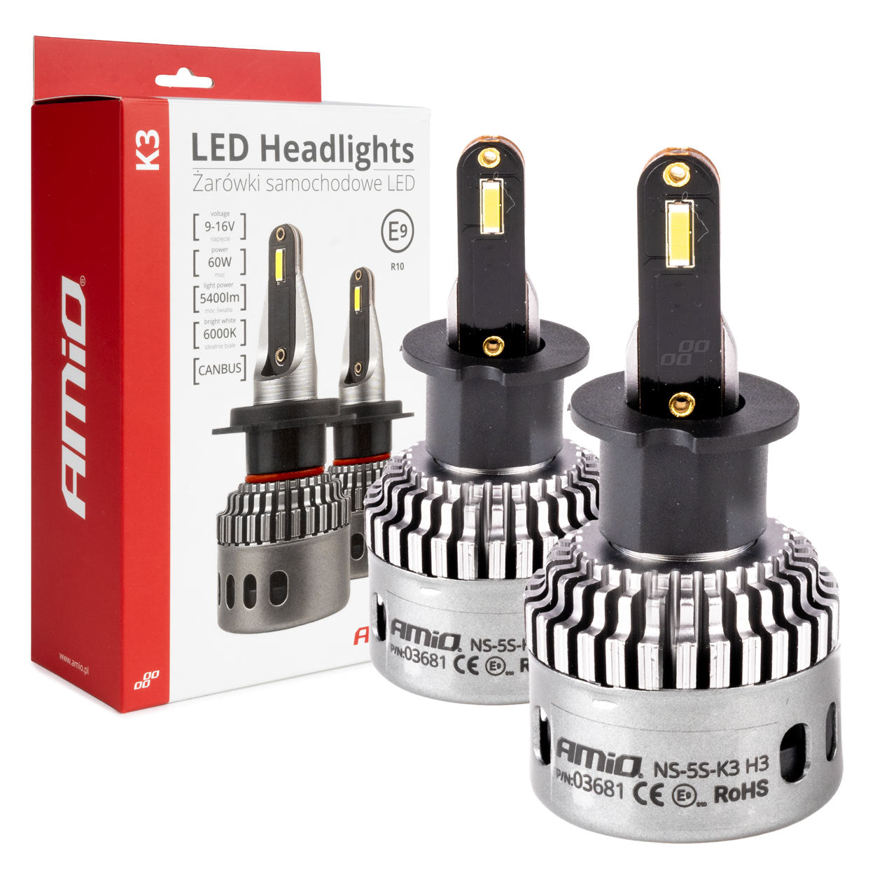 H3 LED-pærer med 6000K hvidt lys