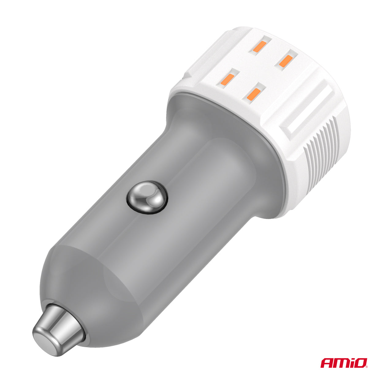 Hvid kompakt USB-billader til bilens udtag