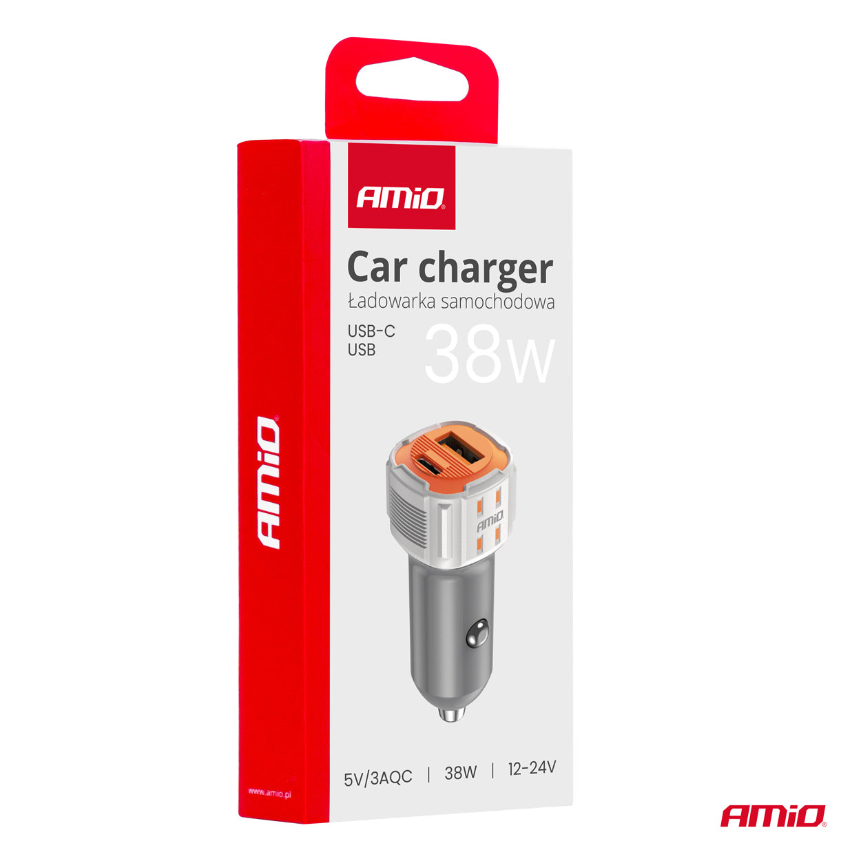 USB-billader med to porte og 38 W samlet effekt