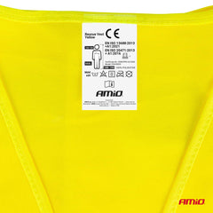 Gul refleksvest i størrelse XXXL set bagfra