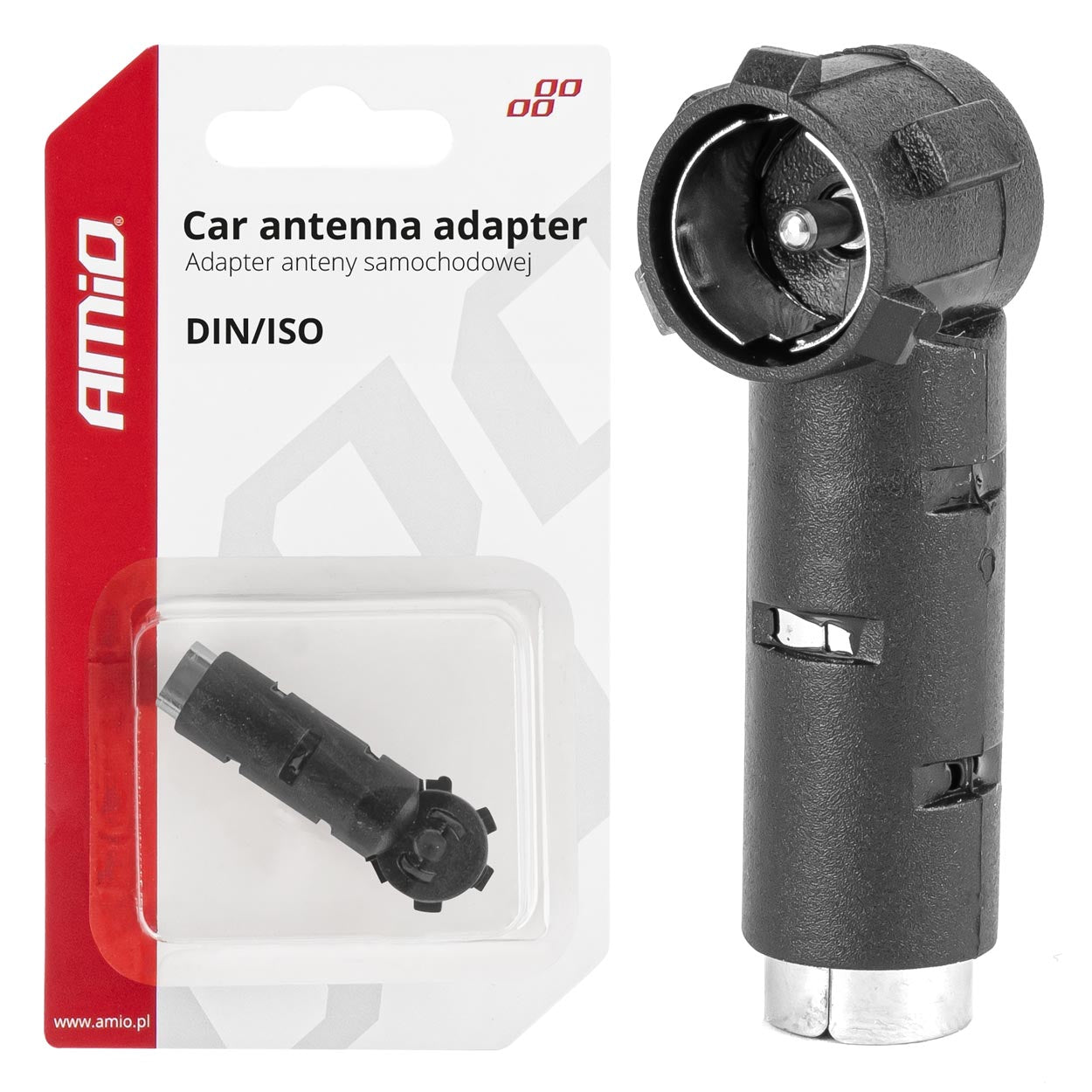 Vinklet antenneadapter fra DIN til ISO