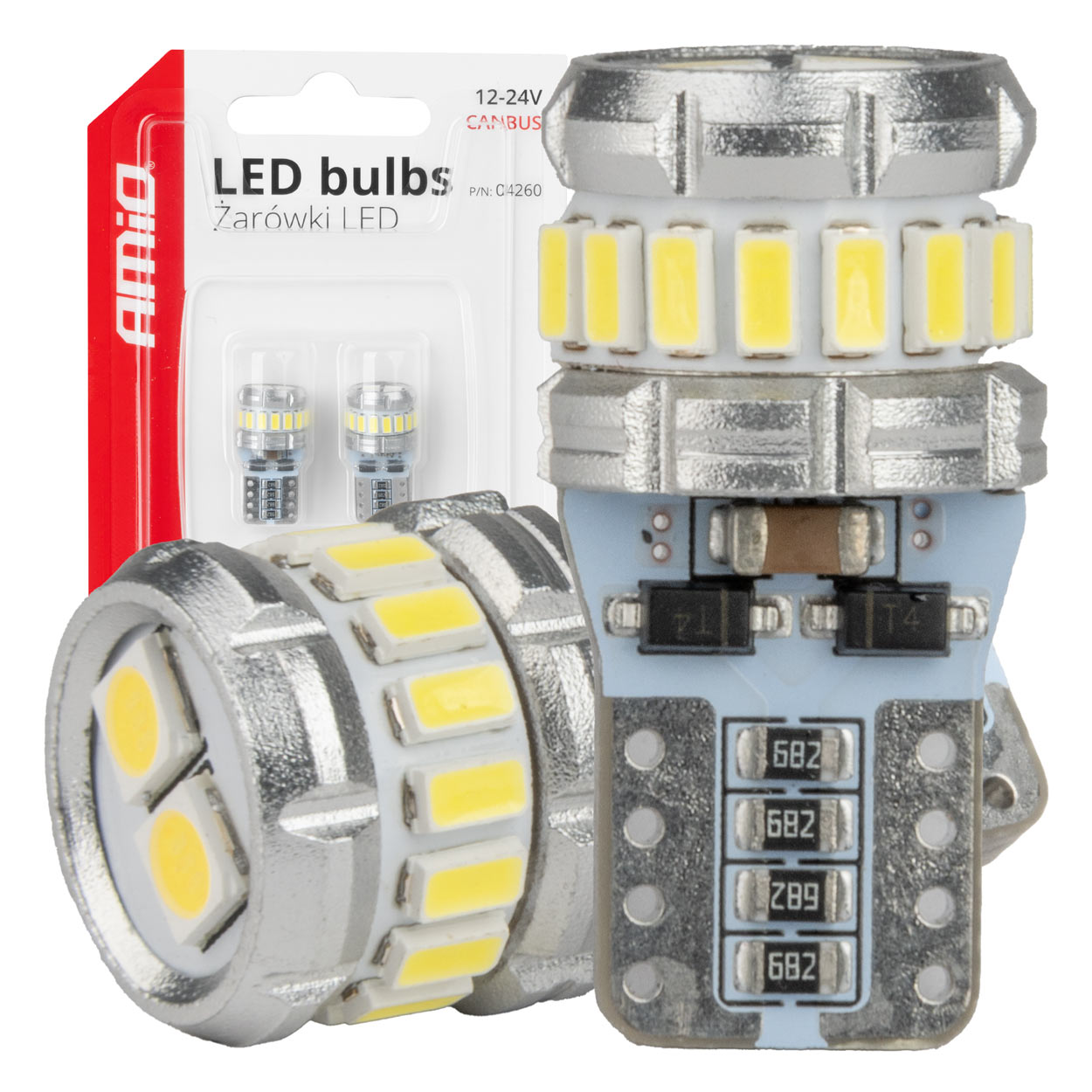 LED-pære T10 W5W med CANBUS og hvidt lys