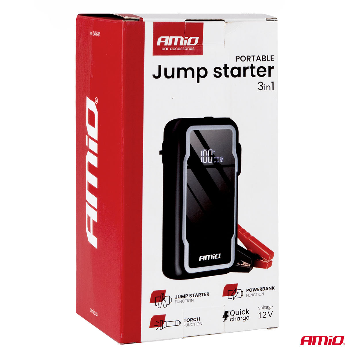 Bærbar jump starter med 800 A startstrøm