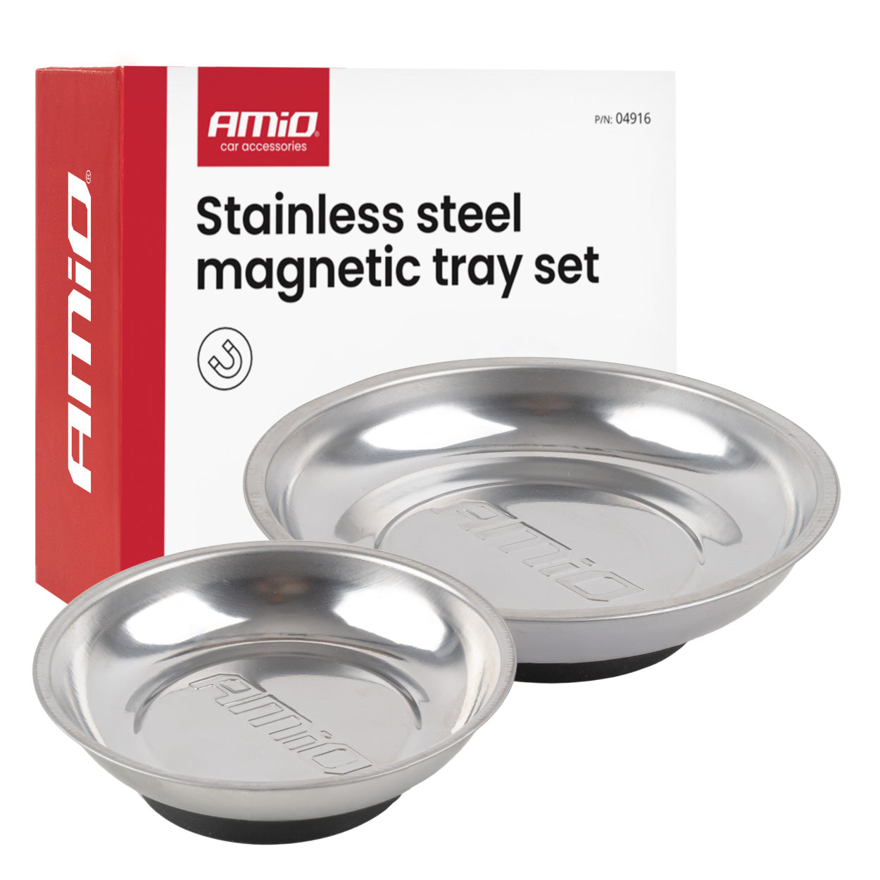 Magnetisches Schalenset aus Edelstahl mit Schalen in 110 und 150 mm