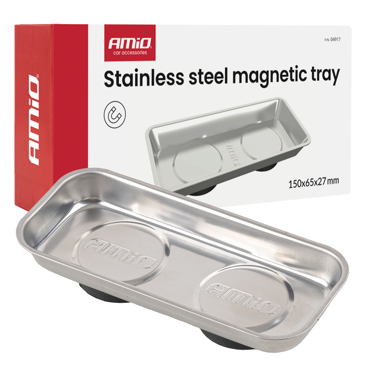 Magnetische Schale aus Edelstahl 150 × 65 × 27 mm