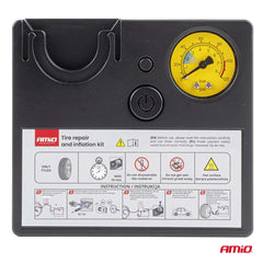 12V-Kompressor mit Druckmesser für Autoreifen