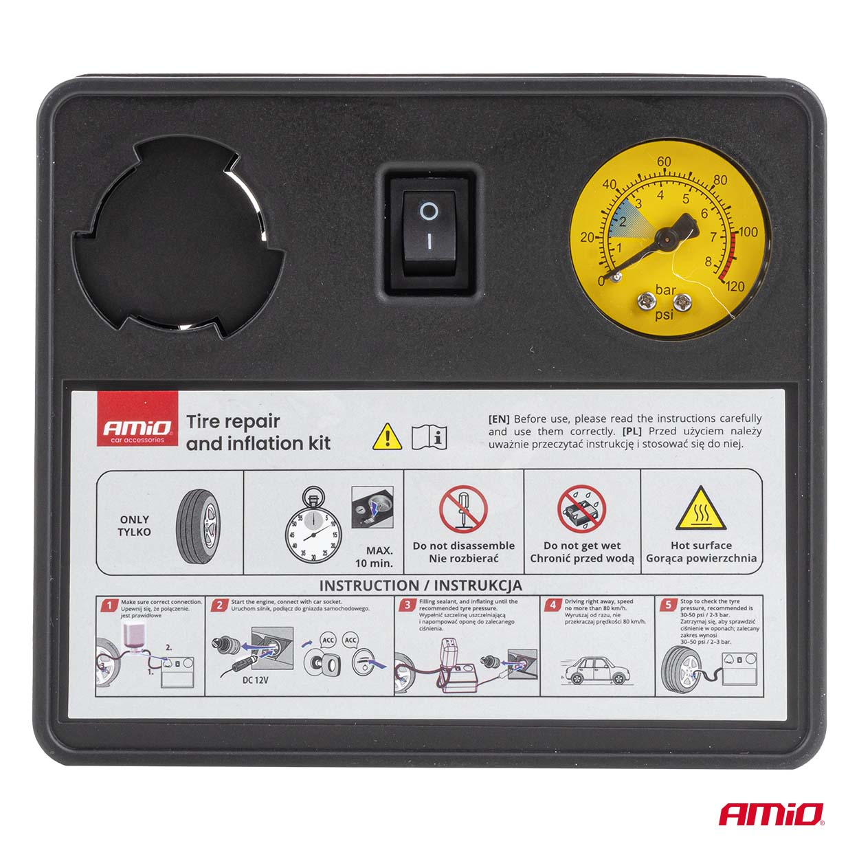 12-V-Reifenreparaturset mit maximal 120 PSI Druck