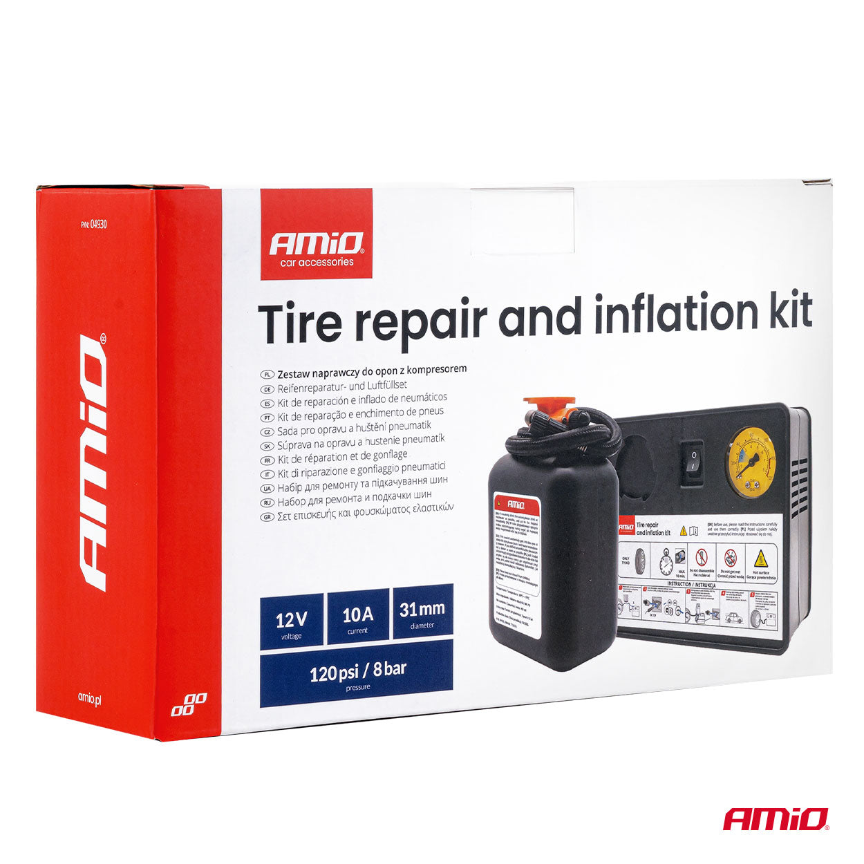 Reifenreparatur- und Pumpen-Kit mit Kompressor