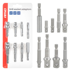 Set mit 9 Steckschlüsseladaptern für die Bohrmaschine