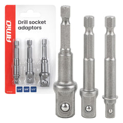 Steckschlüsseladapter-Set, 3-teilig, mit 1/4, 3/8 und 1/2 Zoll