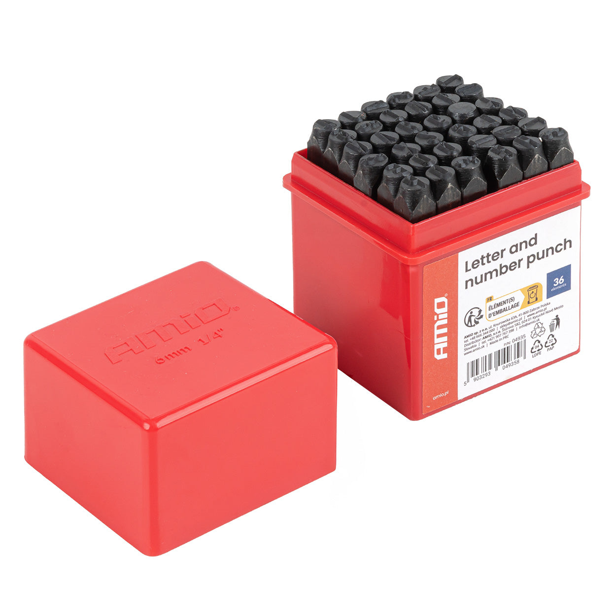Set mit Buchstaben- und Zahlenstempeln aus Stahl, 6 mm