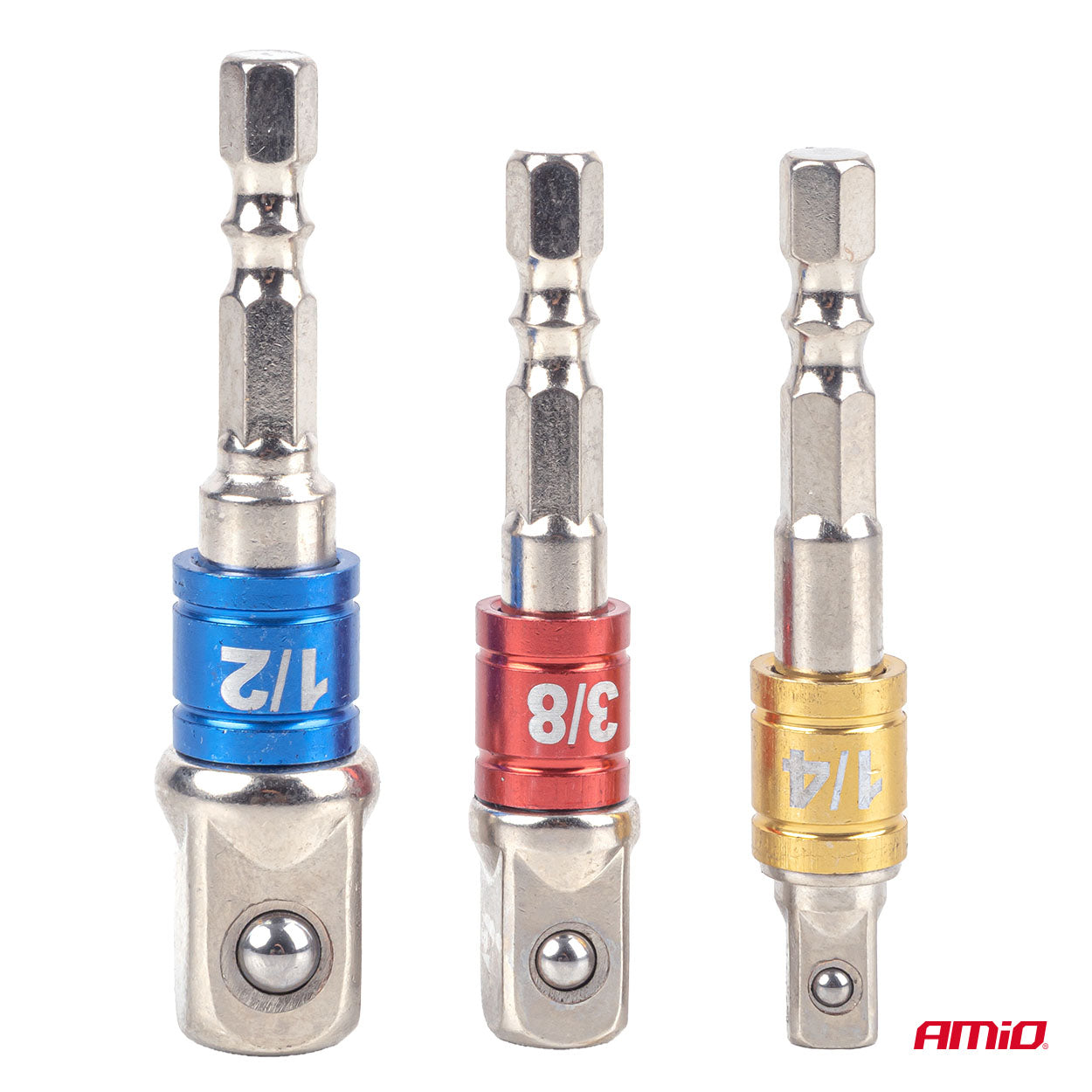 Farbcodierte Stecknuss-Adapter für 1/4-Zoll-HEX-Werkzeuge