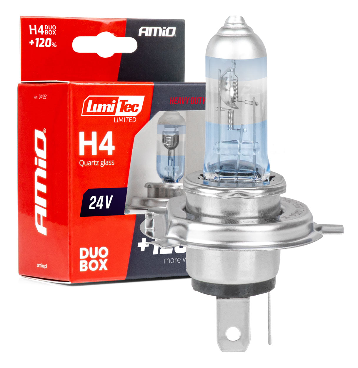 H4-Halogenlampen 24 V 75/70 W LumiTec LIMITED +120% DUO