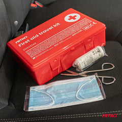 Erste-Hilfe-Kasten mit Inhalt in Kunststoffbox