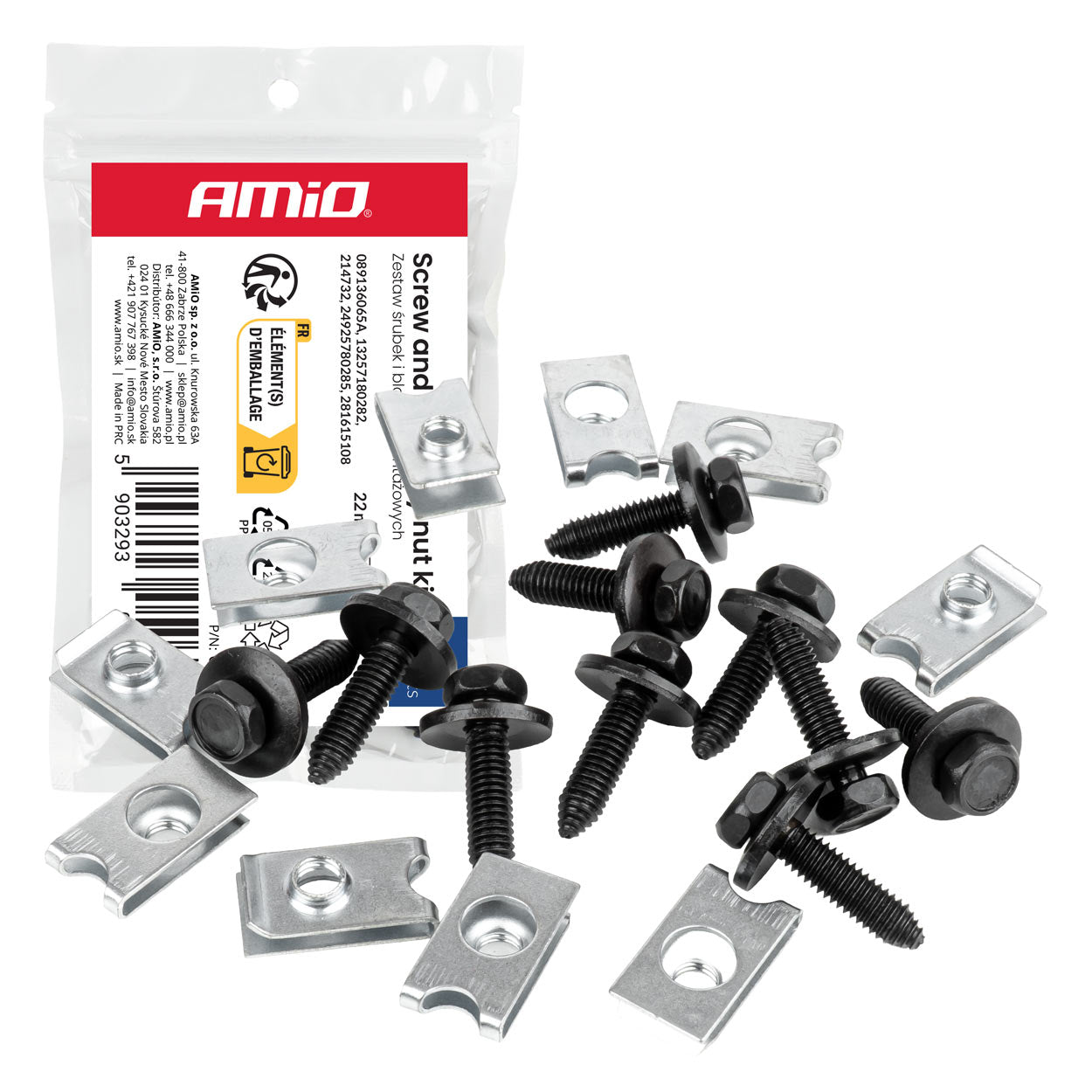 Schrauben- und Montageclip-Set mit 22-mm-Montageplatten