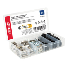 Set mit Montageclips, Schrauben und Montageplatten in 16 und 22 mm