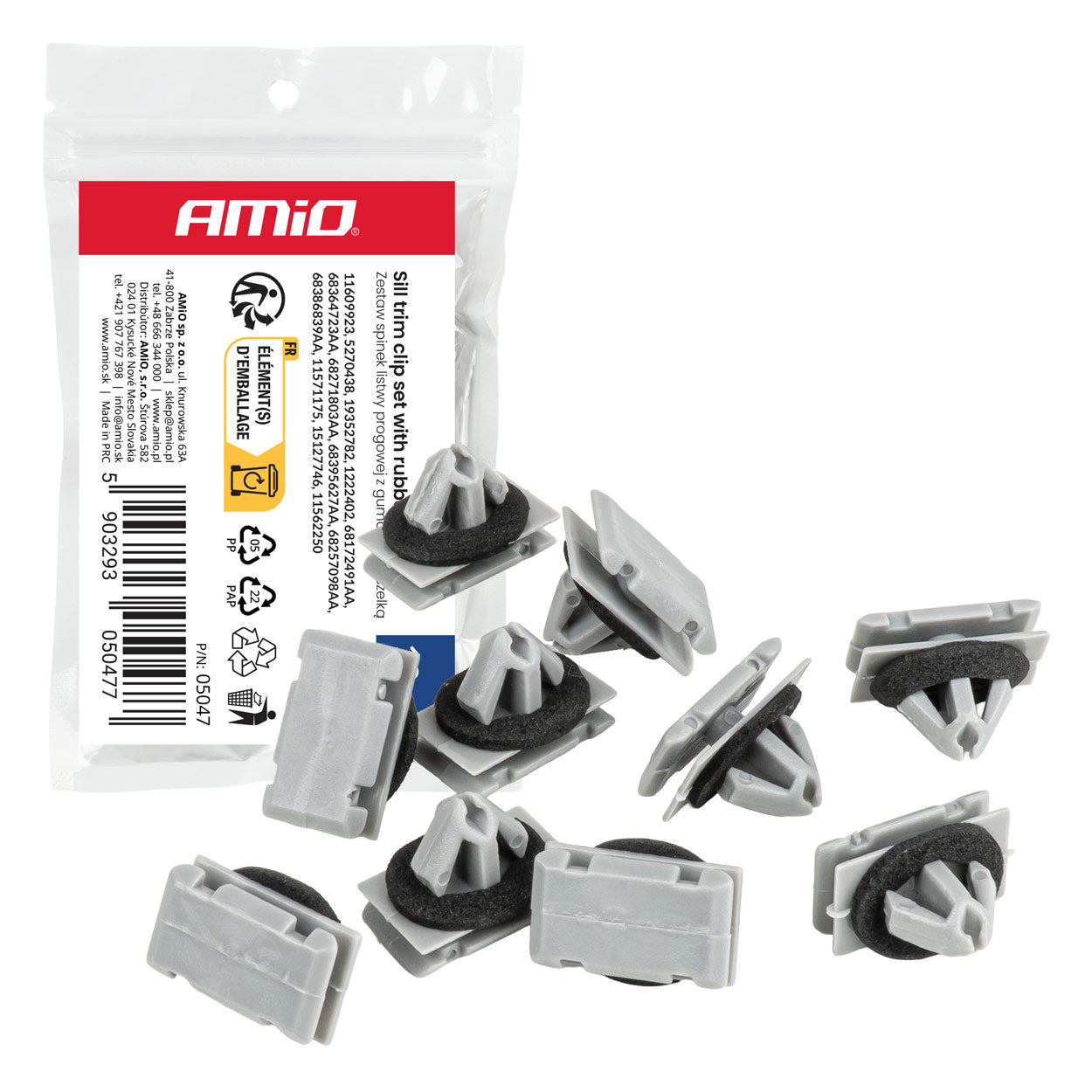 Einstiegsleisten-Clips mit Gummidichtung 11 mm, 10 Stk.