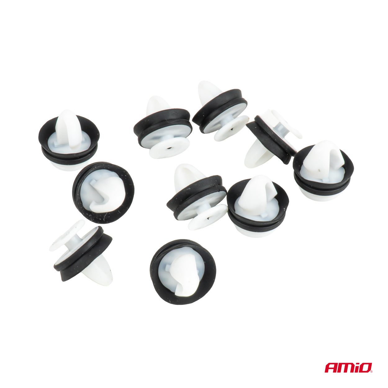 Set mit 10 Verkleidungsclips mit Gummidichtung