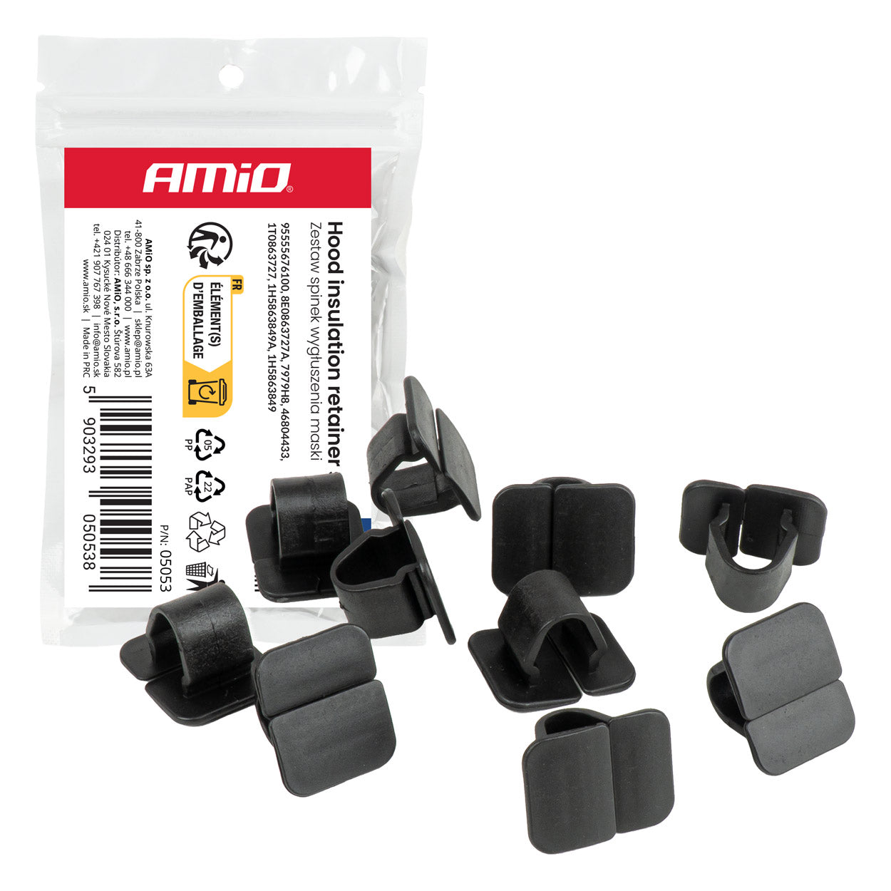 Set mit Clips für die Dämmung unter der Motorhaube
