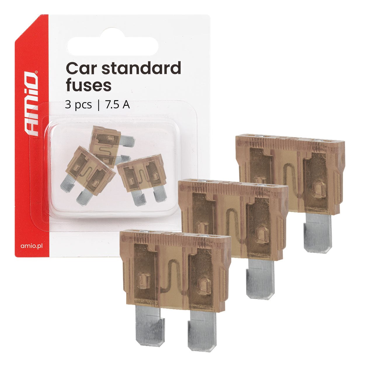 STANDARD Kfz-Sicherungen 7,5 A im 3er-Set