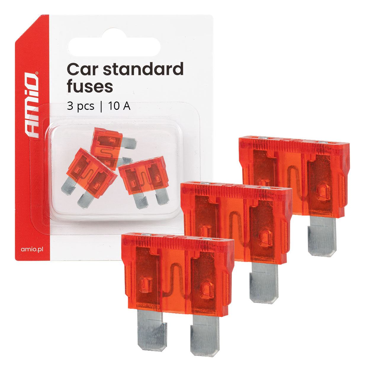 STANDARD Kfz-Sicherungen 10A im 3er-Set.