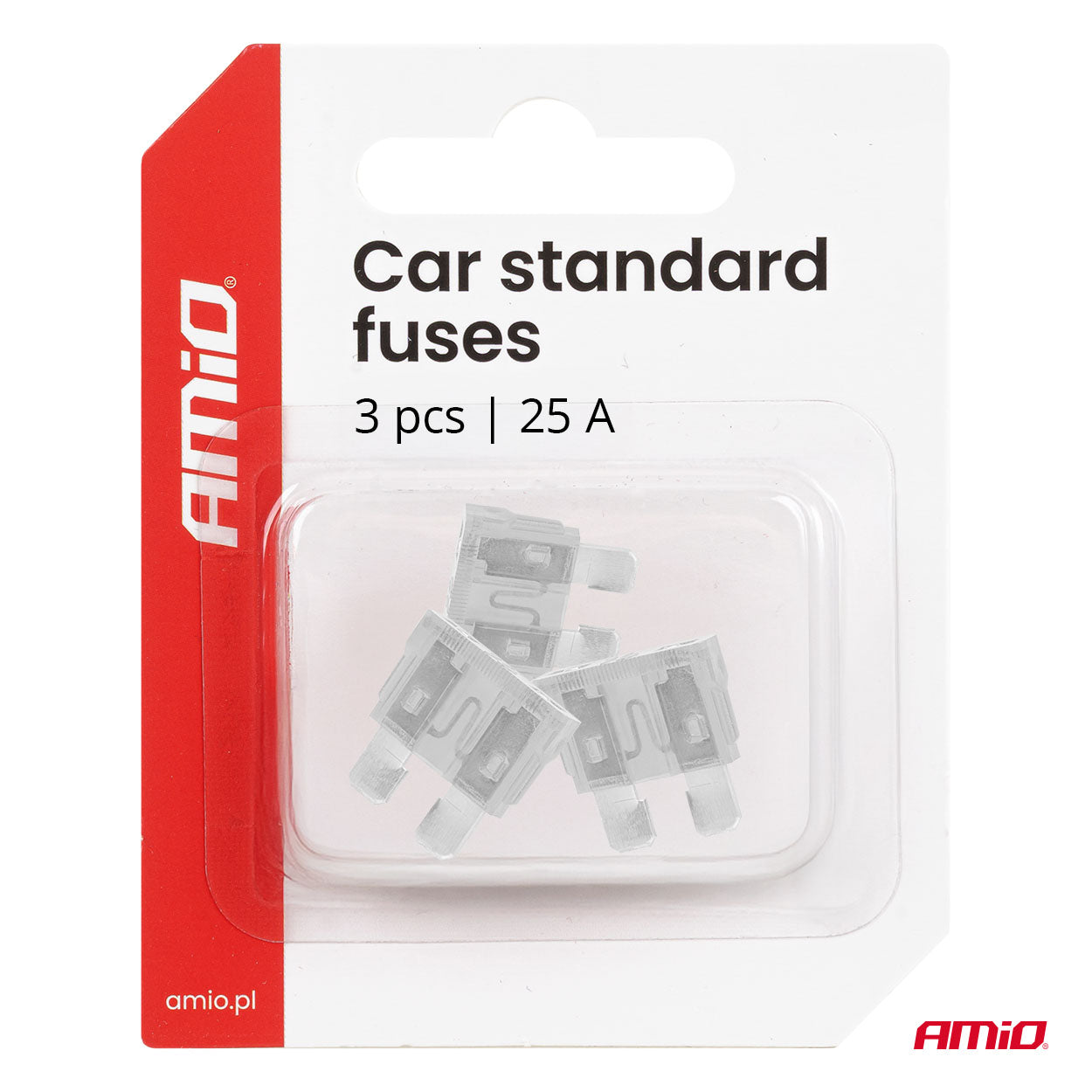 Packung mit 3 STANDARD 25A-Kfz-Sicherungen