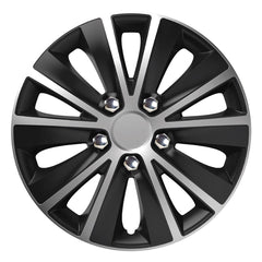 Versaco Radkappe Rapide NC 14 Zoll in Silber und Schwarz mit Chrommuttern-Optik