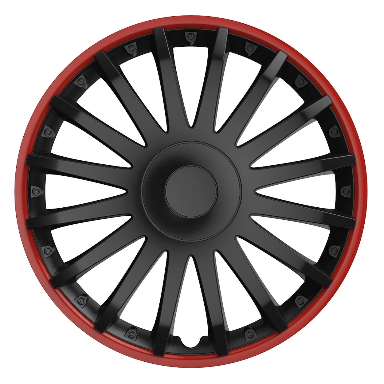 Versaco Radkappe Crystal 15 Zoll in Schwarz und Rot