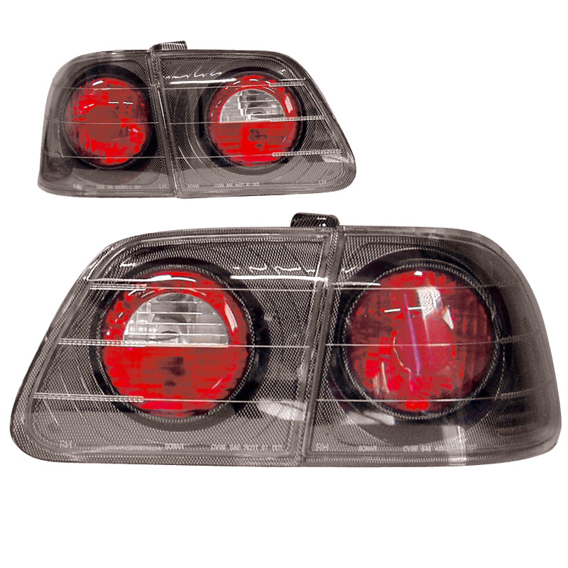 Rückleuchten in Schwarz/Carbon für Civic 4D 1999
