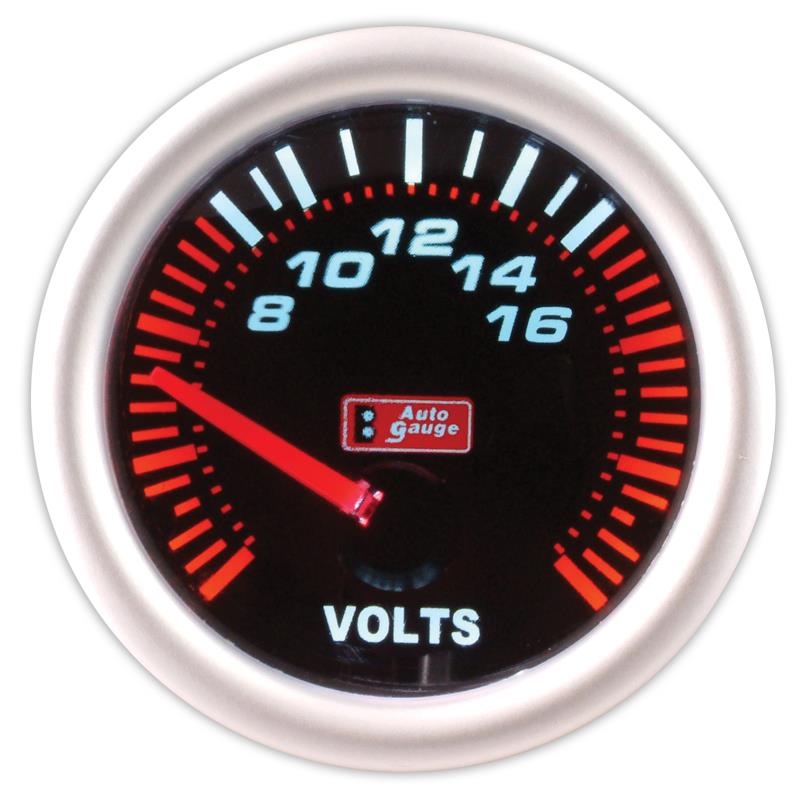Voltmeter schwarz 2 Zoll Auto Gauge