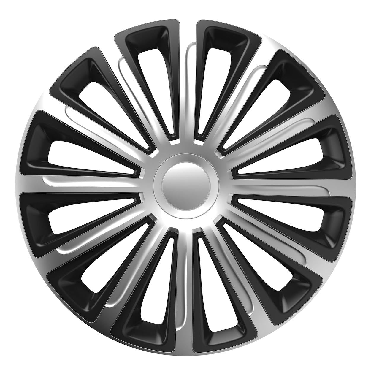 Radkappe Trend in Schwarz und Silber für 16-Zoll-Stahlfelgen