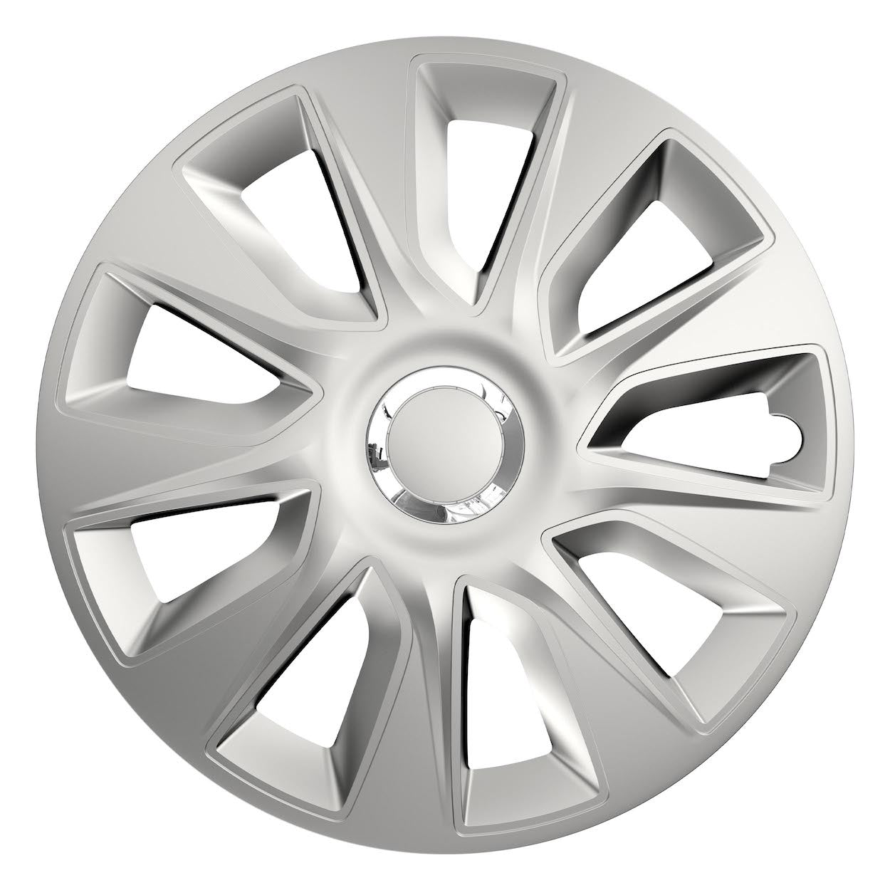 Silberne Stratos RC Radkappe für 15-Zoll-Stahlfelgen