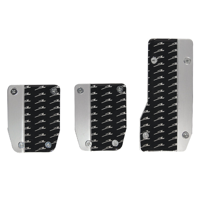 Pedalset mit rutschfester Oberfläche, 3-teilig, Silber/Schwarz