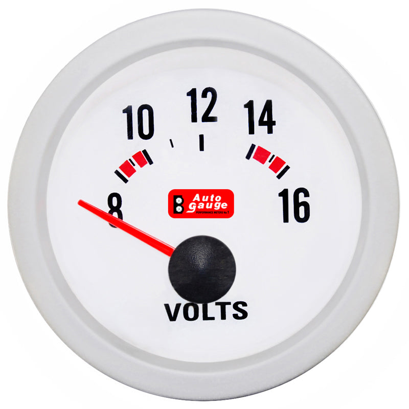 Voltmeter weiß 2 Zoll Auto Gauge