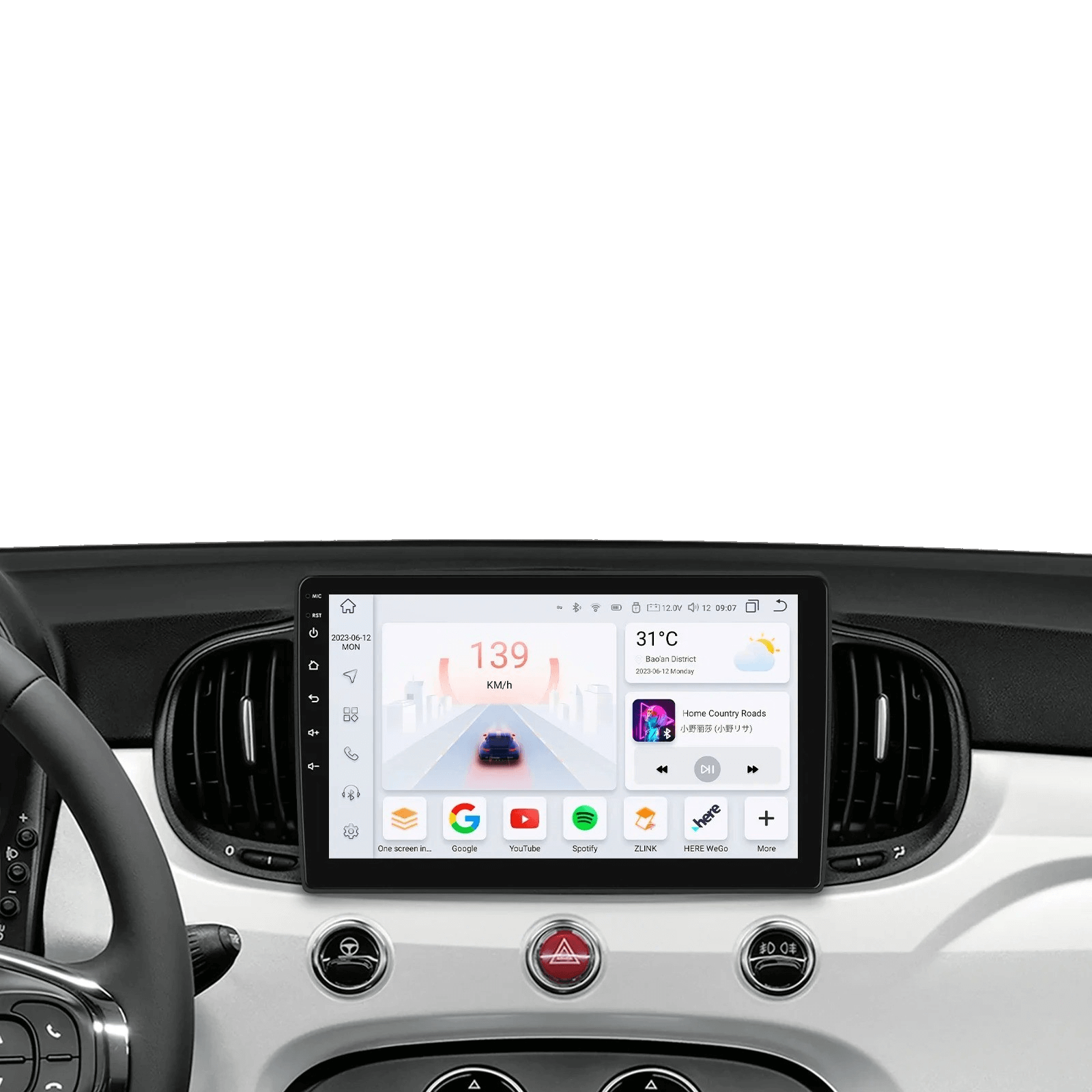 Fiat 500 16-19 - 9" Radio m. Apple CarPlay og Android Auto – Bilmedie.dk