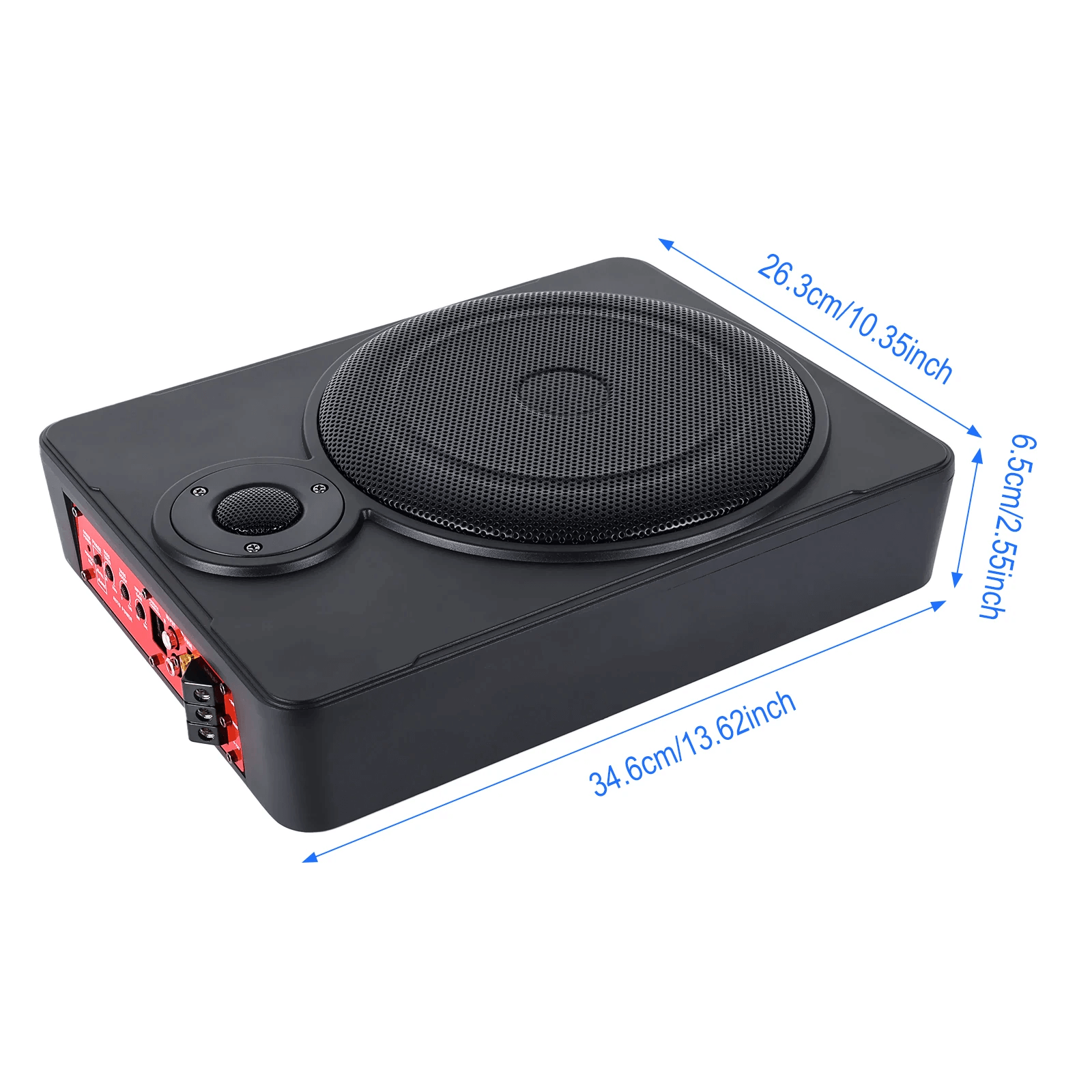 10” slim aktiv subwoofer til bil – 600W under sædet, kompakt design, kraftig bas, under-sæd installation