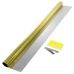 Auto-Sonnenschutzfolie für Fahrzeugscheiben in Gold und Silber 75x300 cm