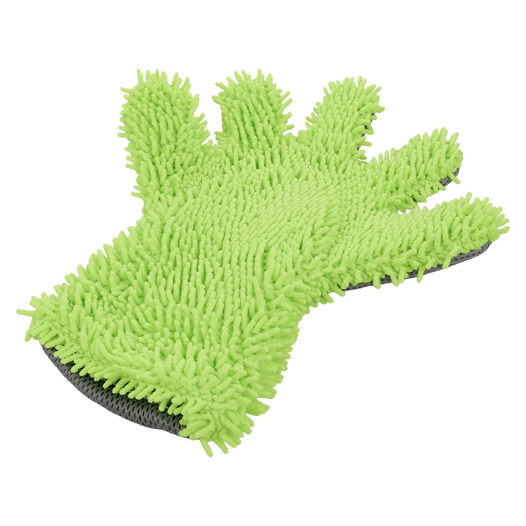 Mikrofaser-Waschhandschuh mit Chenille-Fingern und Mesh