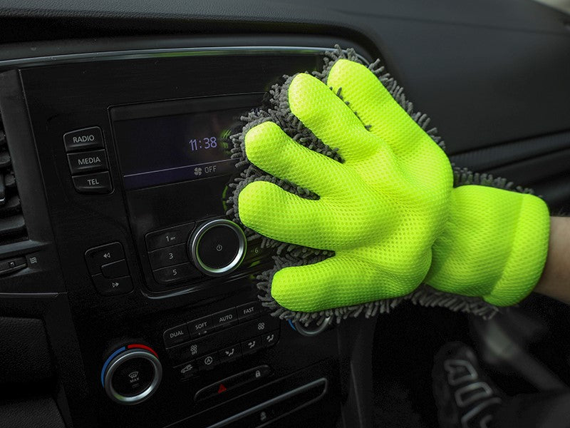 Waschhandschuh mit Mesh und Chenille-Fingern