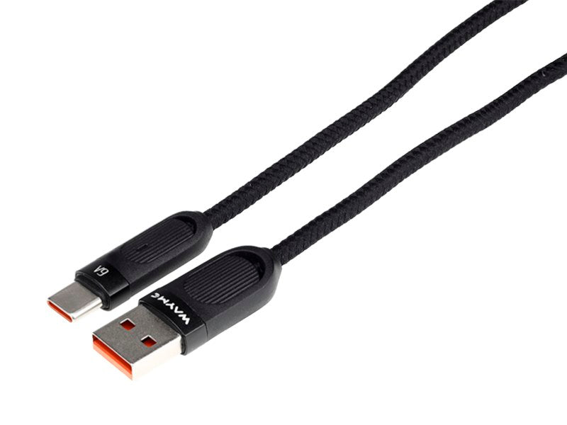 USB- auf USB-C-Ladekabel mit Mikrofaser-Geflecht und Spiralform