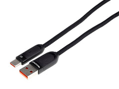USB- auf USB-C-Ladekabel mit Mikrofaser-Geflecht und Spiralform