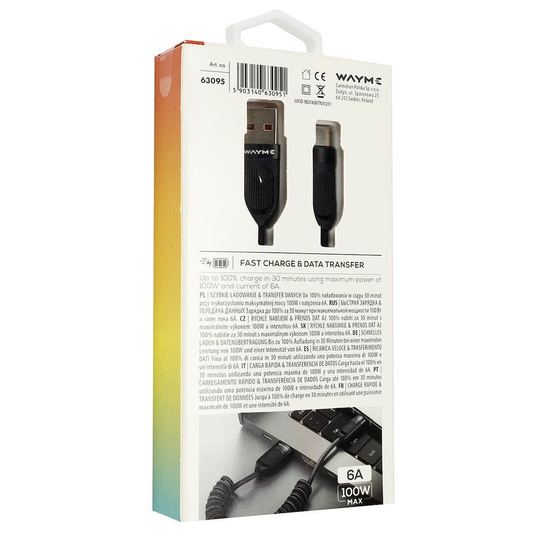 Geflochtenes USB-C-Lade- und Synchronisationskabel mit bis zu 100 W