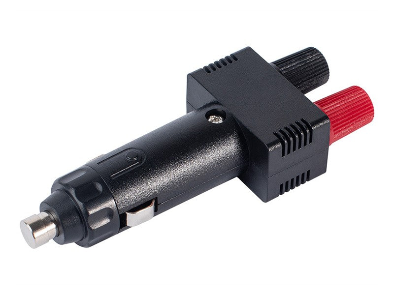 Zigarettenanzünderstecker mit doppeltem Anschluss für Bananenstecker oder Kabel
