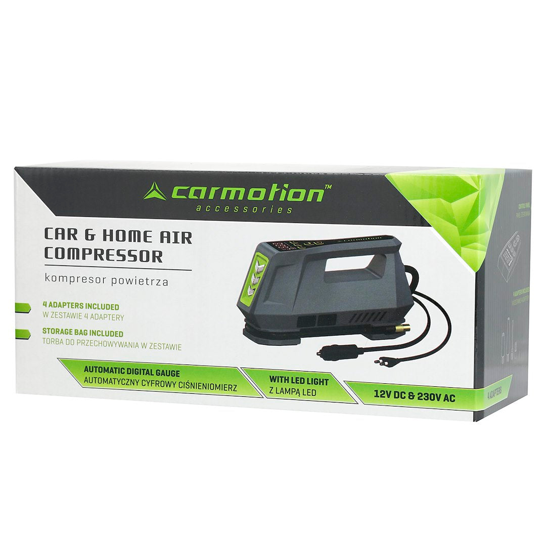 CARMOTION Luftkompressor mit digitaler Druckmessung und LED-Licht