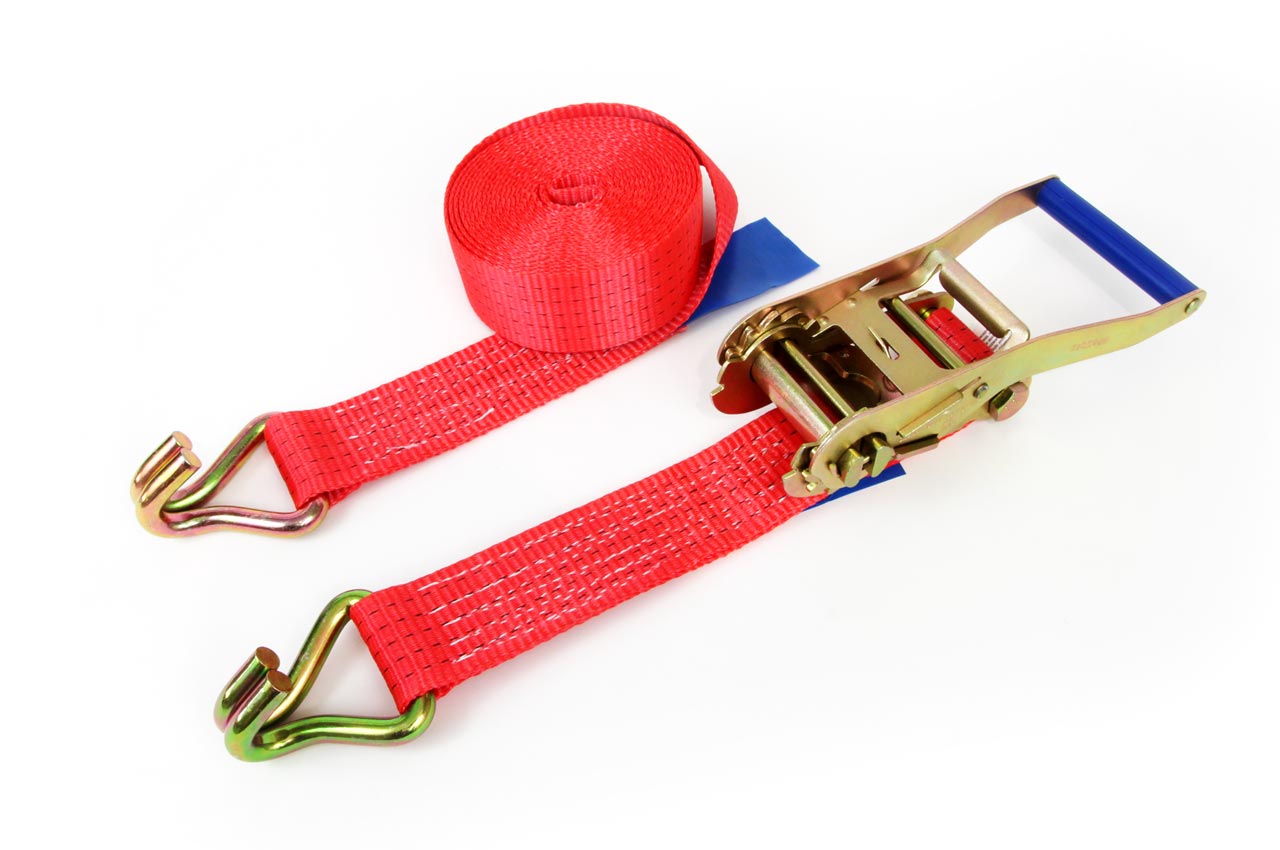Oranger Spanngurt mit Ratsche, 50 mm breit und 6 m lang